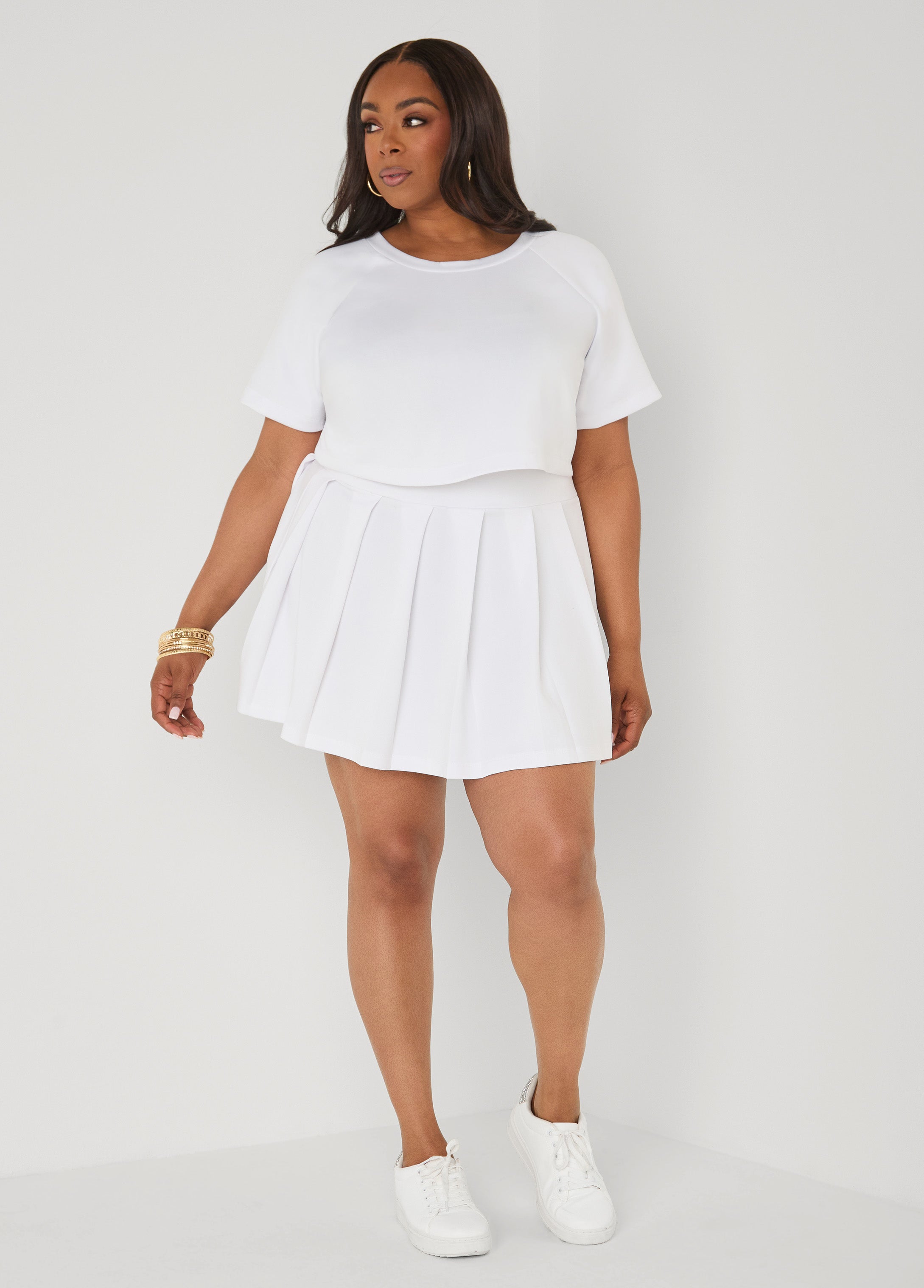 Pleated Scuba Tennis Skirt