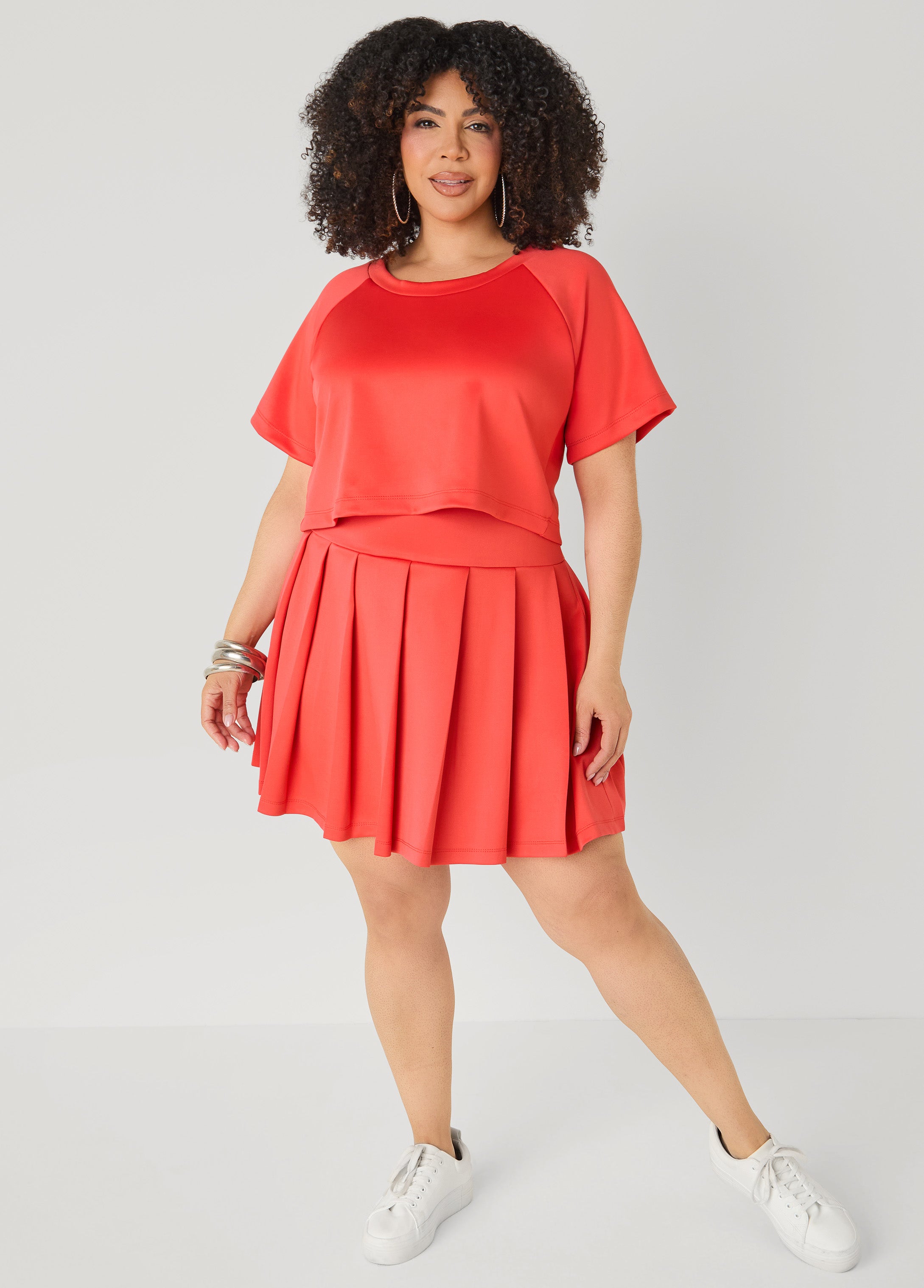 Pleated Scuba Tennis Skirt