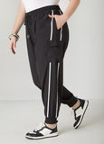 Piped Drawstring Cargo Joggers