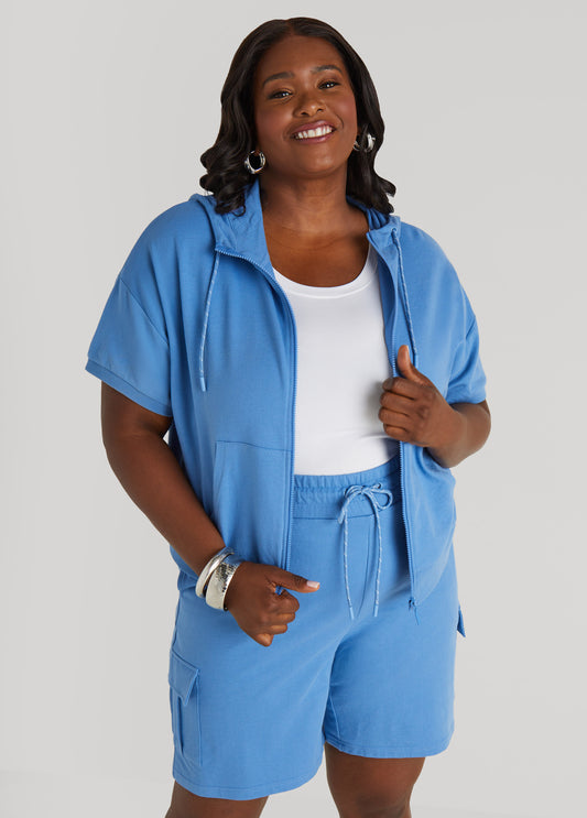 Zip Front French Terry Hoodie