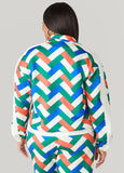 Geo Print Zip Front Track Jacket