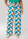 Geo Print Wide Leg Track Pants