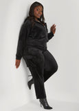 Hooded Velour Track Jacket