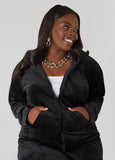 Hooded Velour Track Jacket