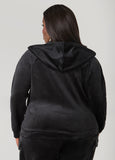 Hooded Velour Track Jacket