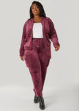 Hooded Velour Track Jacket