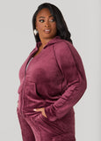 Hooded Velour Track Jacket