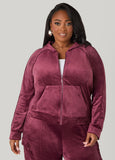 Hooded Velour Track Jacket