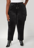 Pintucked Velour Track Pants