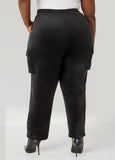 Pintucked Velour Track Pants