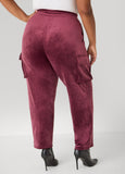 Pintucked Velour Track Pants