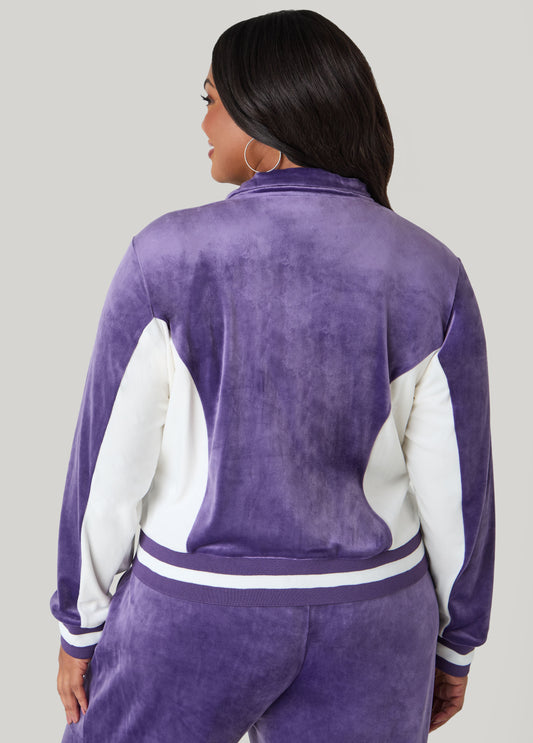 Two Tone Velour Track Jacket