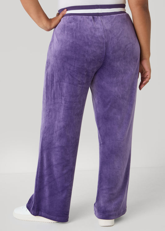 Stripe Trimmed Velour Pants