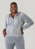 Sequined Velour Hoodie