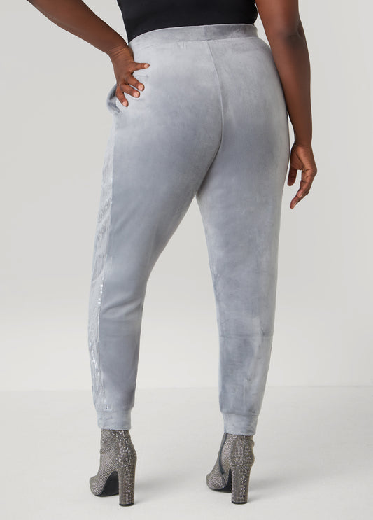 Sequined Velour Joggers