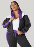 Drawstring Colorblock Track Jacket