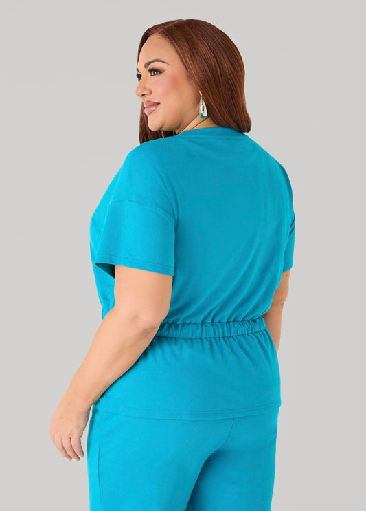 Drawstring Peplum Sweatshirt