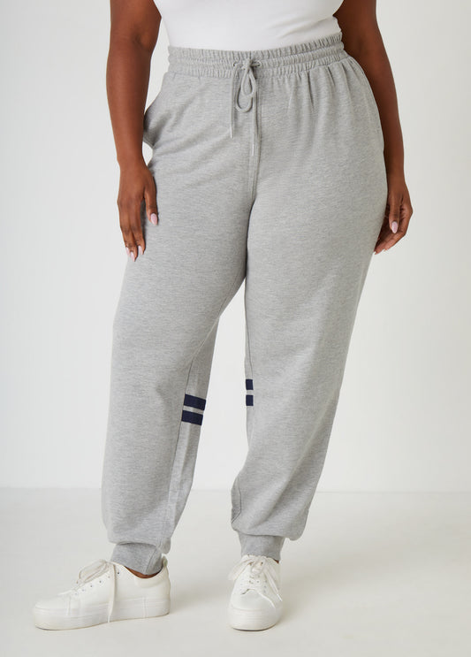 Plus Size Striped Terry Joggers