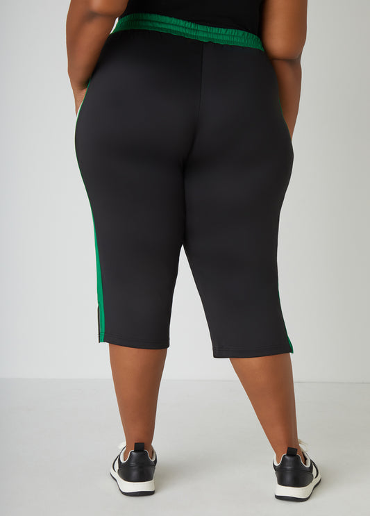 High Waist Striped Capris