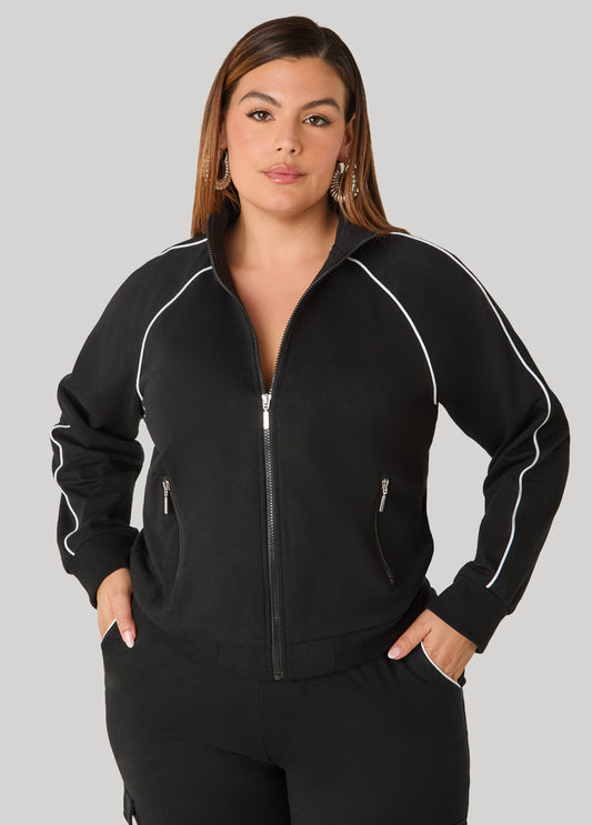 Piped French Terry Track Jacket