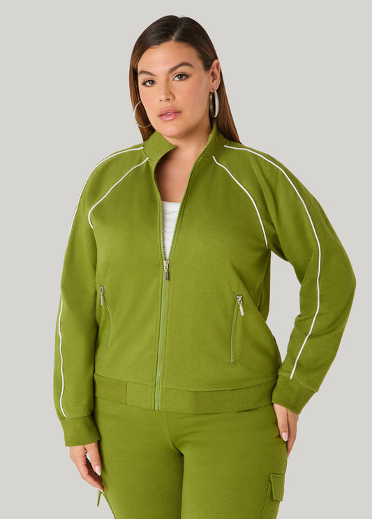 Piped French Terry Track Jacket