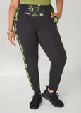 Floral Print Paneled Leggings