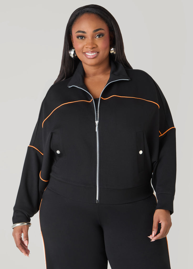Piped Jersey Track Jacket – Ashley Stewart