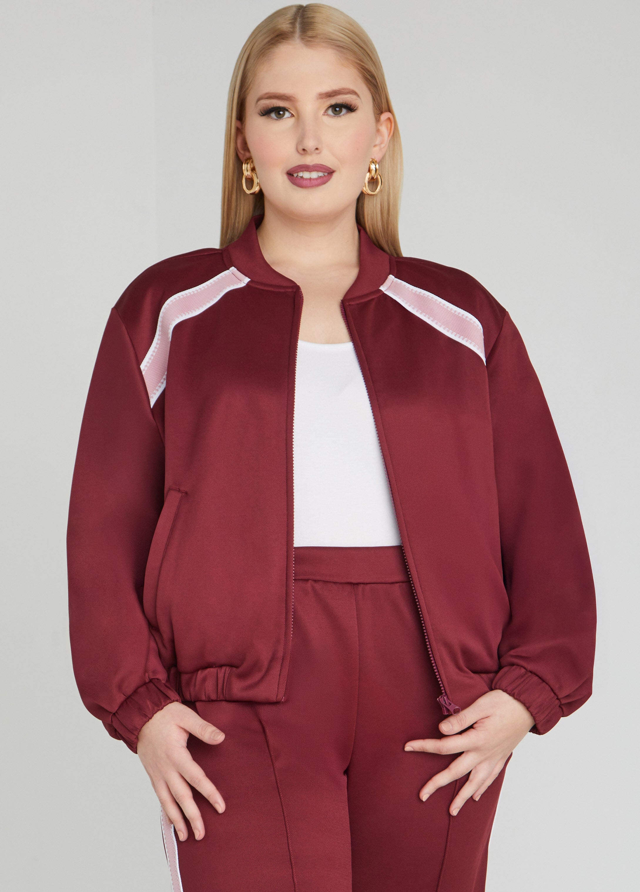 Embroidered Pique Track Jacket