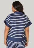 Striped Zip Detailed Pullover