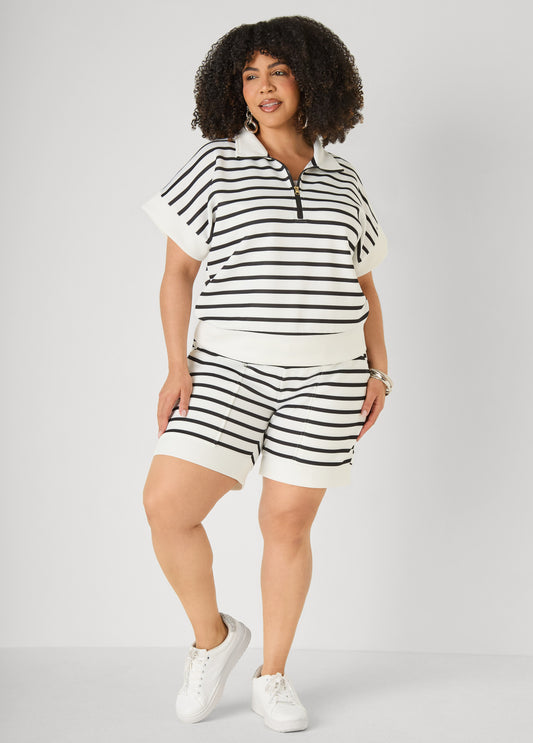 Striped Seamed Shorts
