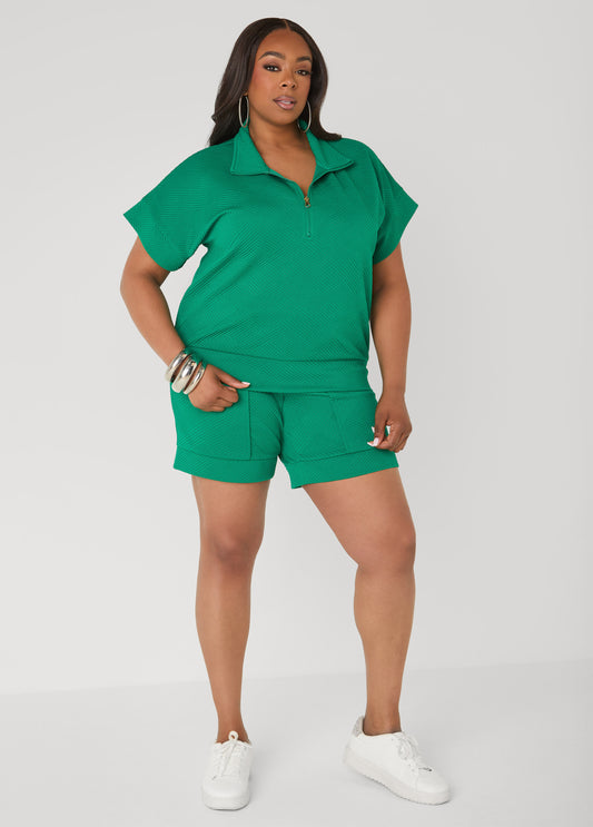 Ribbed Pull On Shorts