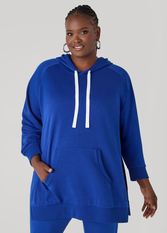 Plus Size Side Split Oversized Hoodie