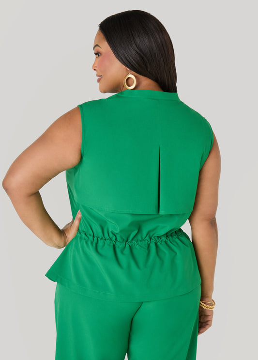 Storm Flap Drawstring Waist Vest