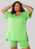 Side Split Athletic Knit Top