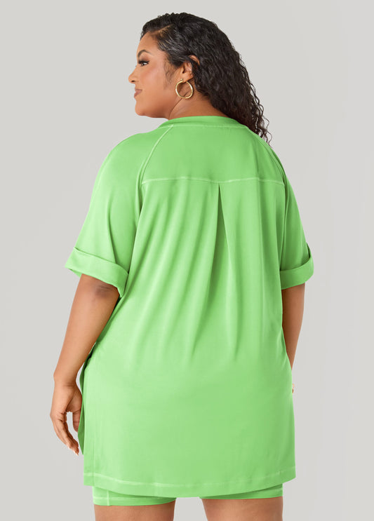 Side Split Athletic Knit Top
