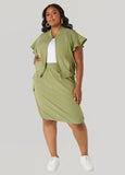 Drawstring Slip On Cargo Skirt