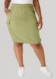Drawstring Slip On Cargo Skirt