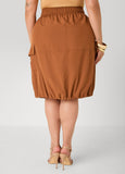 Slip On Drawstring Cargo Skirt