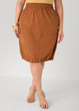 Slip On Drawstring Cargo Skirt