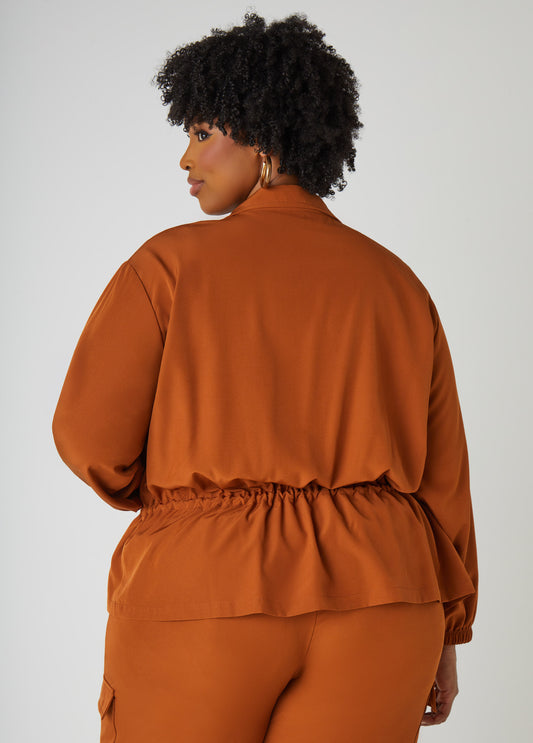 Zip Front Drawstring Jacket