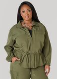 Zip Front Drawstring Jacket