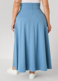 Drawstring Side Split Maxi Skirt