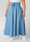 Drawstring Side Split Maxi Skirt