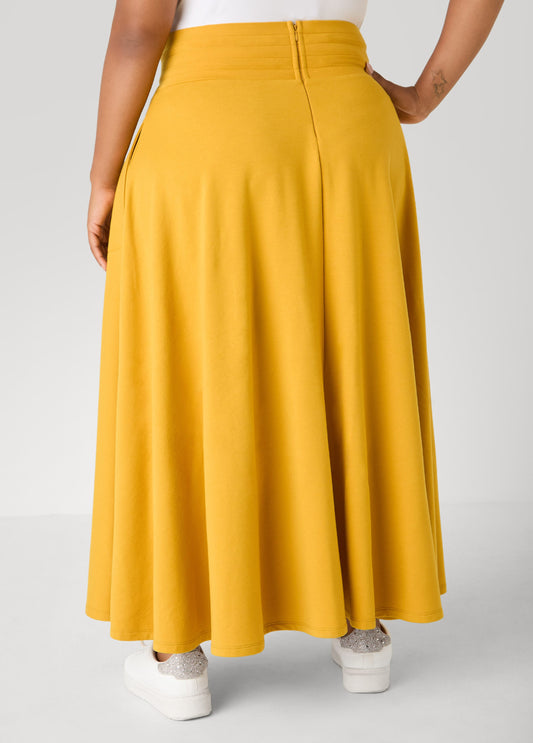 Side Split Drawstring Maxi Skirt