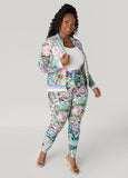 Plus Size High Rise Status Print Leggings