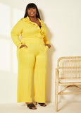 Pintucked High Waist Track Pants