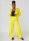 Plus Size Pintucked High Waist Track Pants