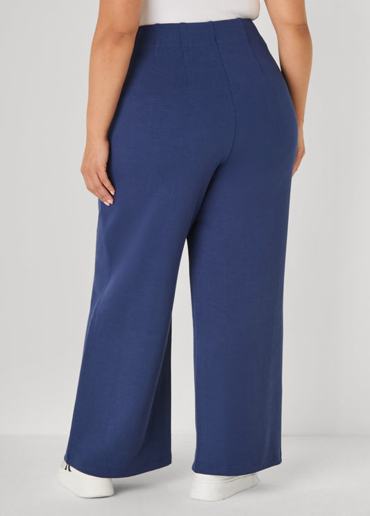 Pull On Ribbed Wide Leg Pants