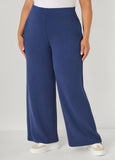 Pull On Ribbed Wide Leg Pants