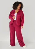 Pull On Ribbed Wide Leg Pants